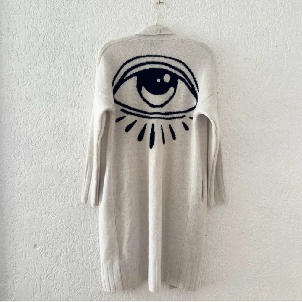 Skull Cashmere Jansen Eye Duster Cardigan Sweater XS Cashmere Boho Celestial